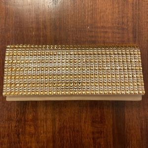 Gold Evening Clutch with Rhinestones